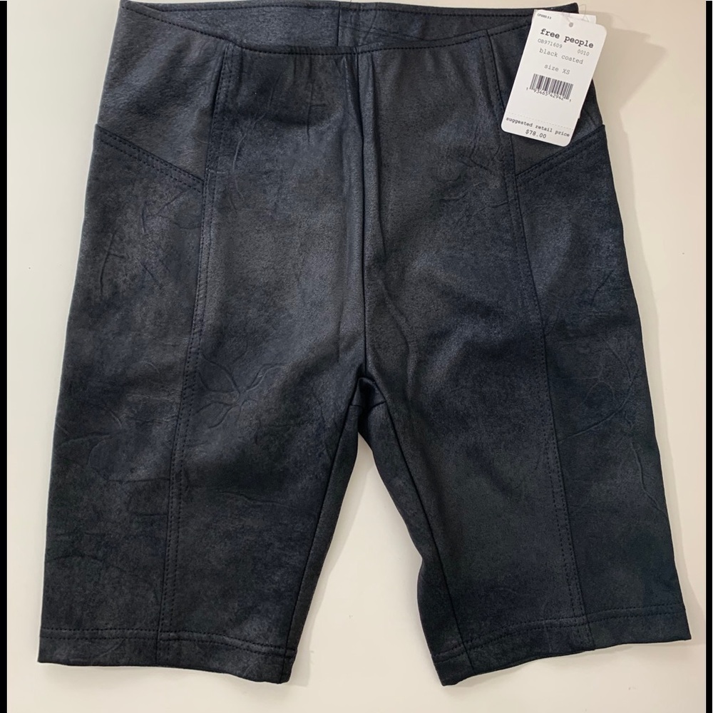 Free People Movement Heatwave Black Faux Suede Bike Shorts